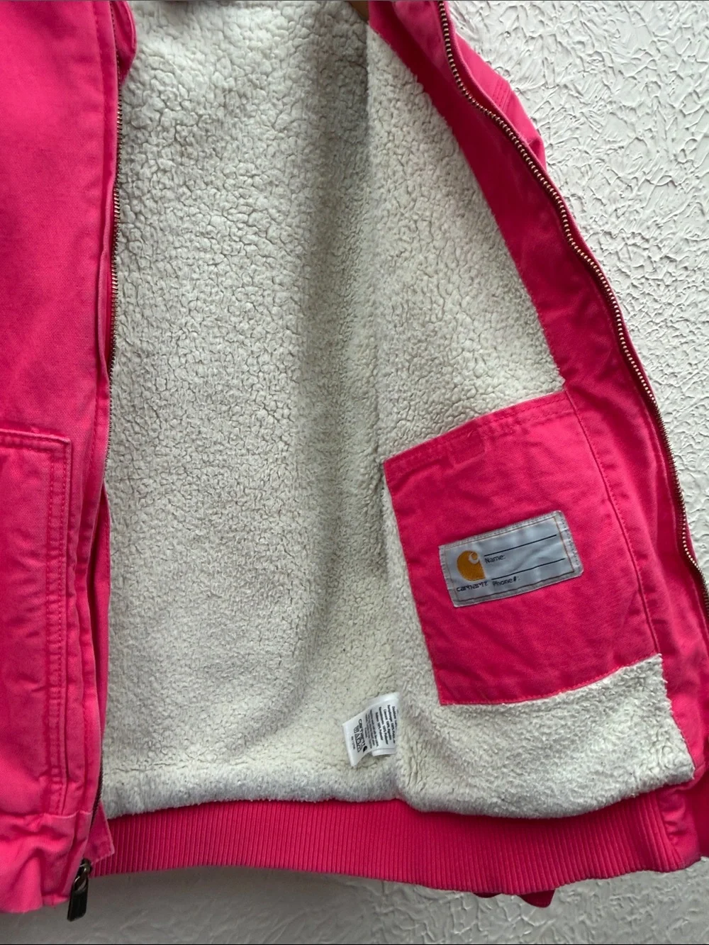 Carhartt Hot Pink Hooded Sherpa Jacket